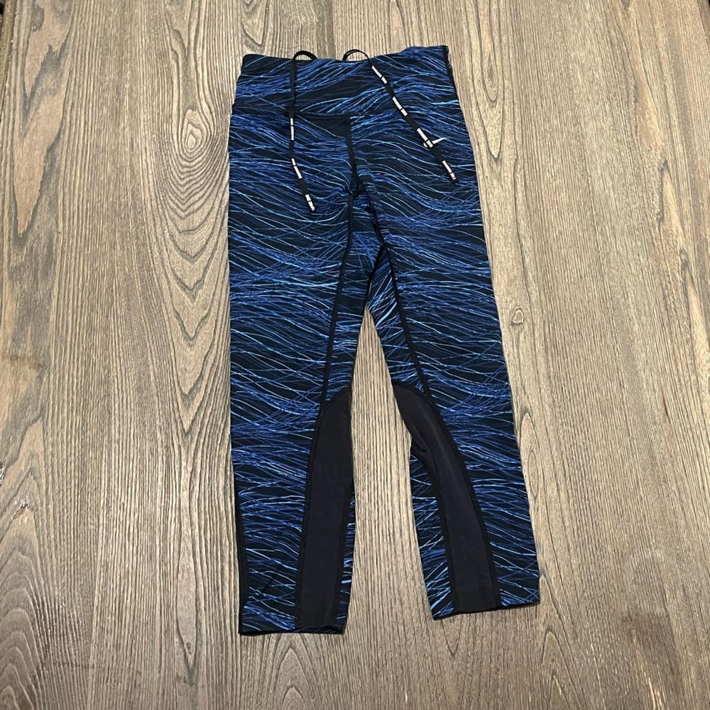 Nike Power Epic Lux Cropped Leggings Blue Print Size XS